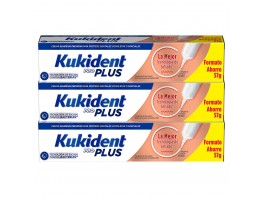 Imagen del producto Kukident pack Pro Plus crema adhesiva prótesis sin sabor 3x57g