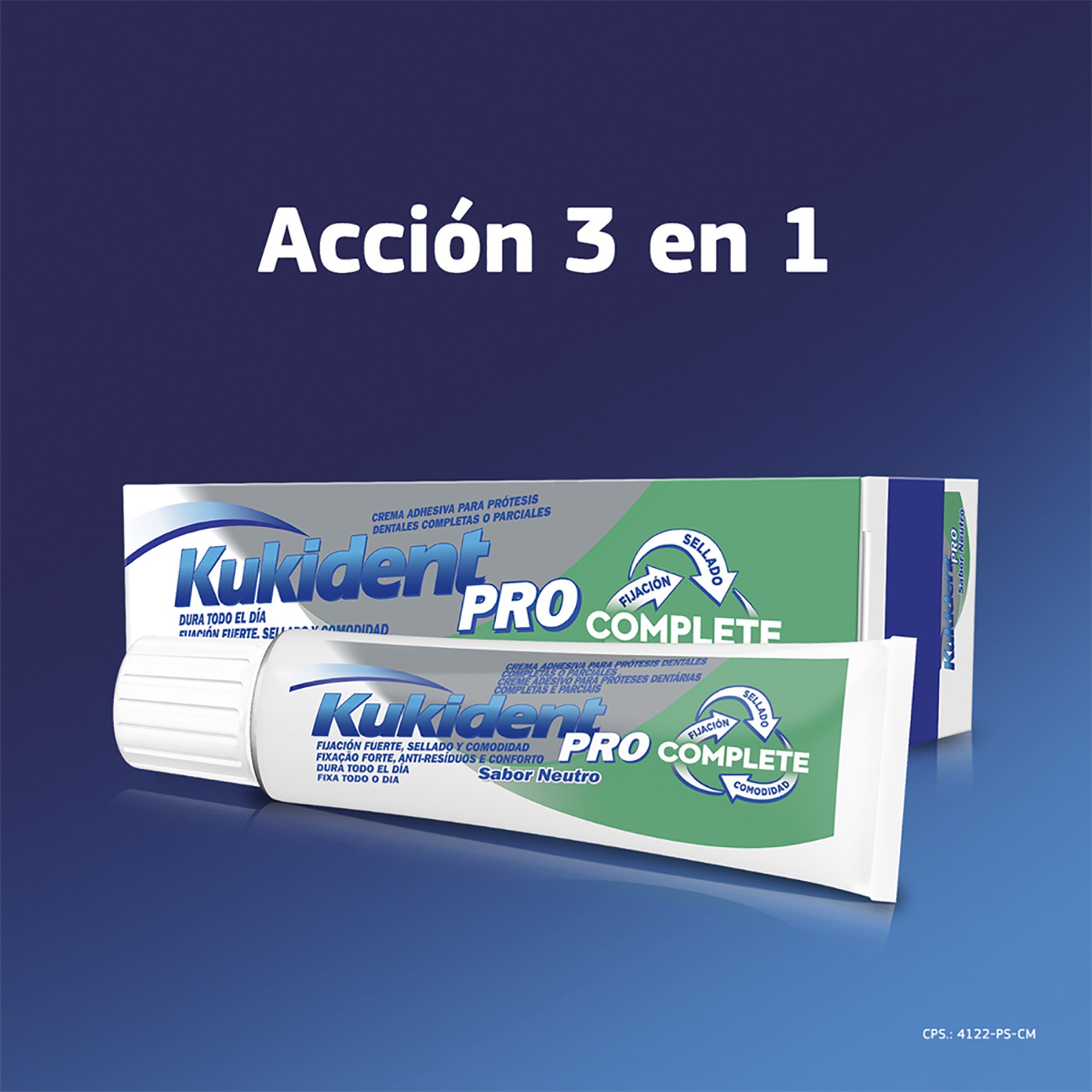 Kukident Pro Complete crema adhesiva prótesis neutro 47g